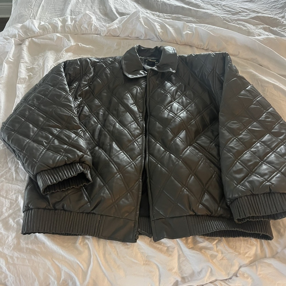 FP Impaq Hip Hop Future Tech Jacket Gray XXL/ Leather Look Heavy Lined